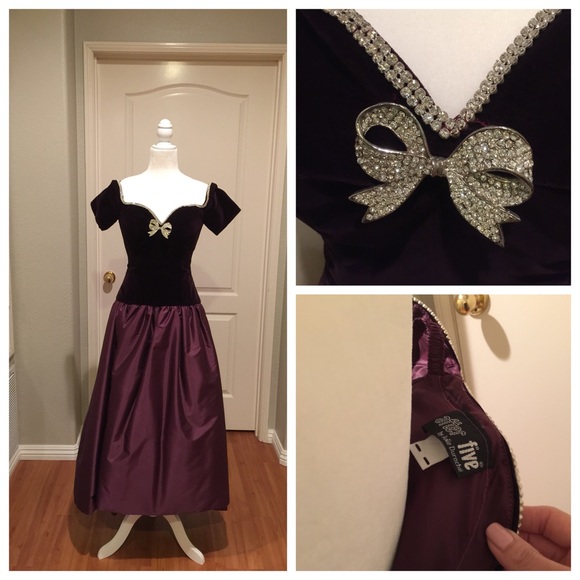 After Five velvet and satin off the shoulder - Picture 4 of 7