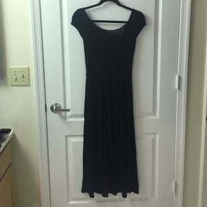 Soft Gap Black Cotton High Lo Dress in XS