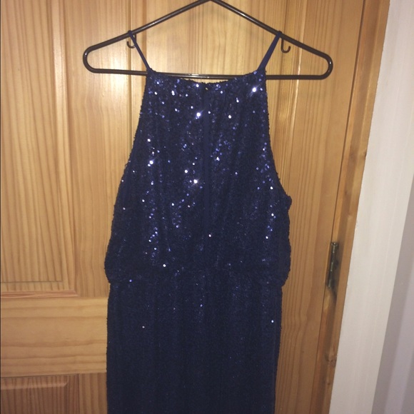 May and July Navy Sequin Short Homecoming Dress