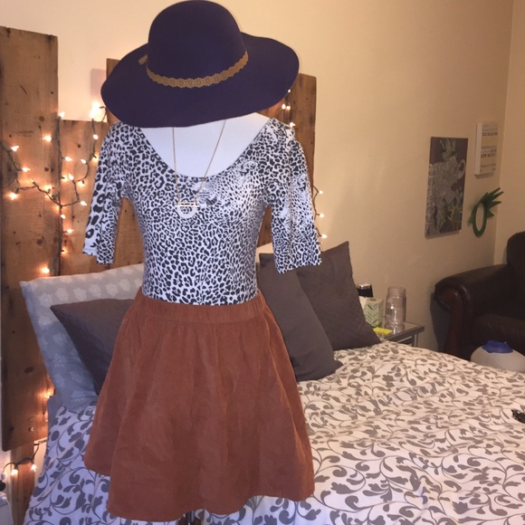 Orange corduroy Forever 21 skirt