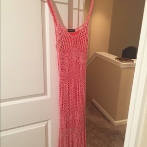 Pink crochet Bebe dress