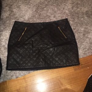 Black leather skirt