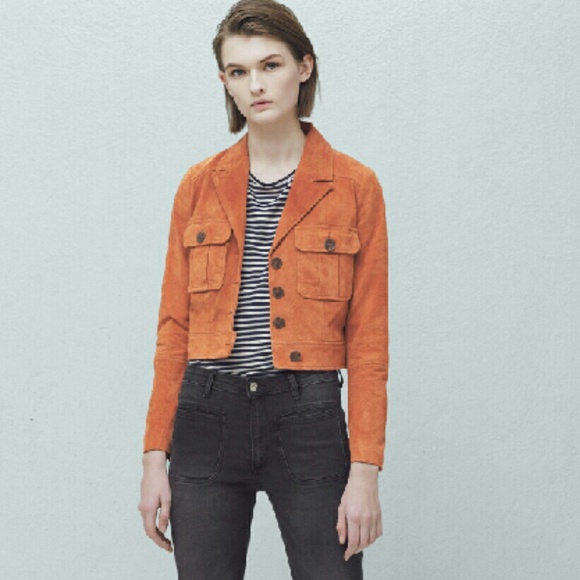 Mango Suede Jacket in Copper