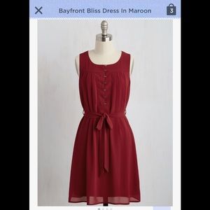 NWT ModCloth Maroon Bayfront Bliss Dress