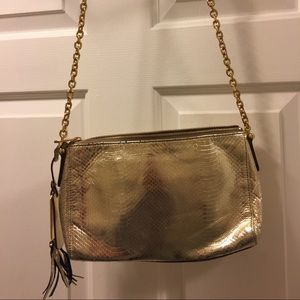 Ralph Lauren gold shoulder bag with chain strap