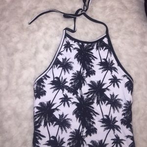 Reversible halter crop top