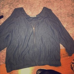 Gray/blue sweater that zips