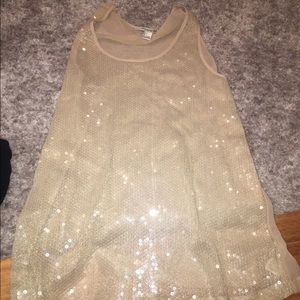 Sequin sheer tank