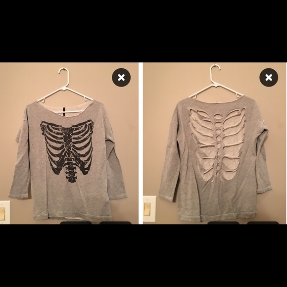 Grey rib cut out sweater