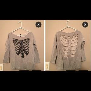 Grey rib cut out sweater