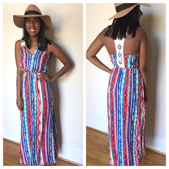 Flying Tomato 🍅Flowy Aztec Print Maxi Dress