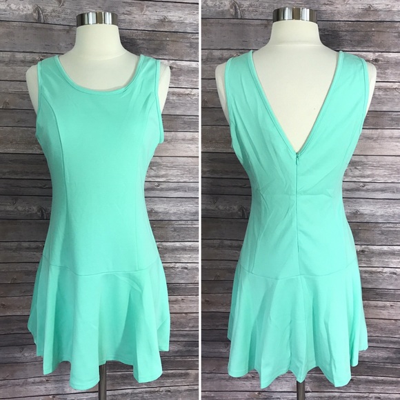 NEW Umgee Dress Mint Green Solid Fit Flare S M L - Picture 2 of 4