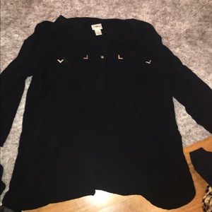 Burton up black dress shirt with silver