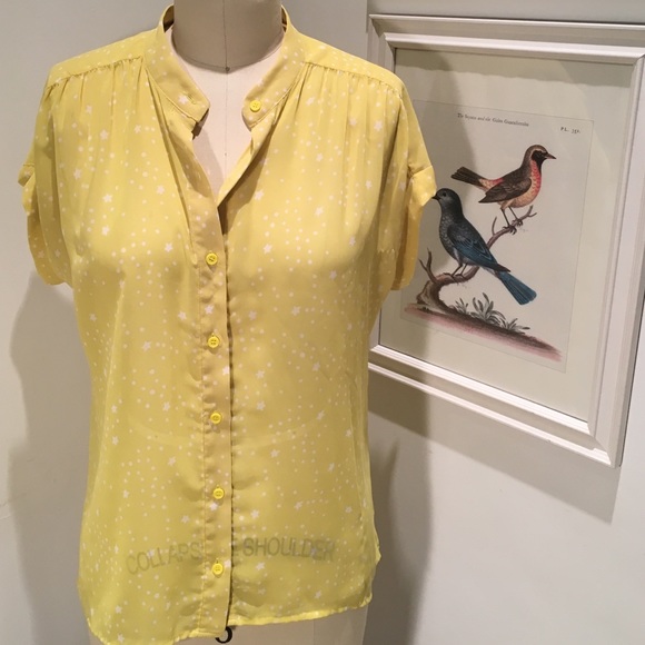 Sunshine yellow print blouse