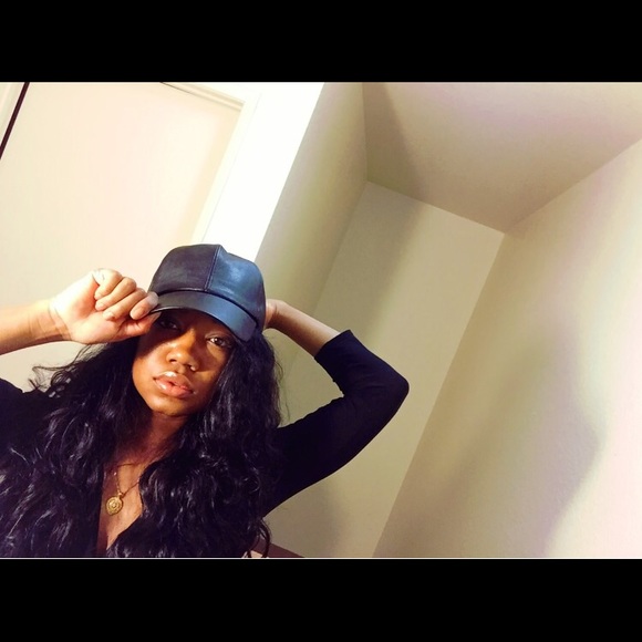 Faux Leather Cap🖤