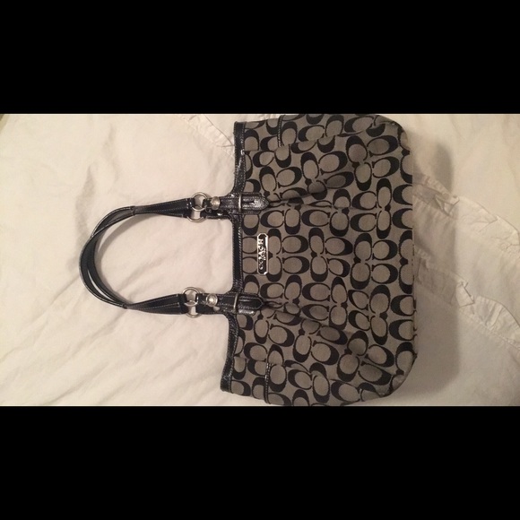 Coach Signature Gray Jacquard Large Tote Bag