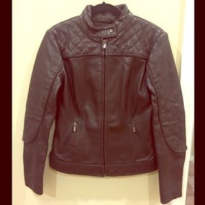 Vintage 🆕 Jones New York Moto leather jacket size small