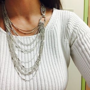 Multi-strand Chain Bib Necklace