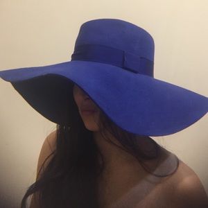 H&M Cobalt Blue Wide Brim Hat NWT