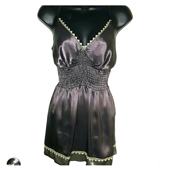 Dark purple satin lingerie top