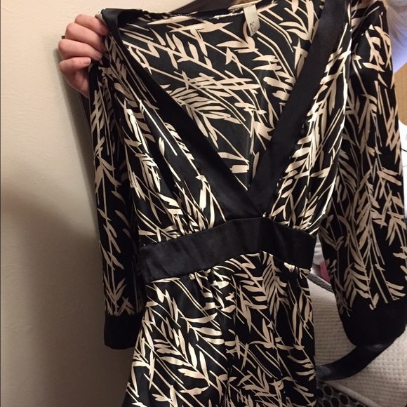 Bamboo Asian themed silk dress size m/l - Picture 1 of 4