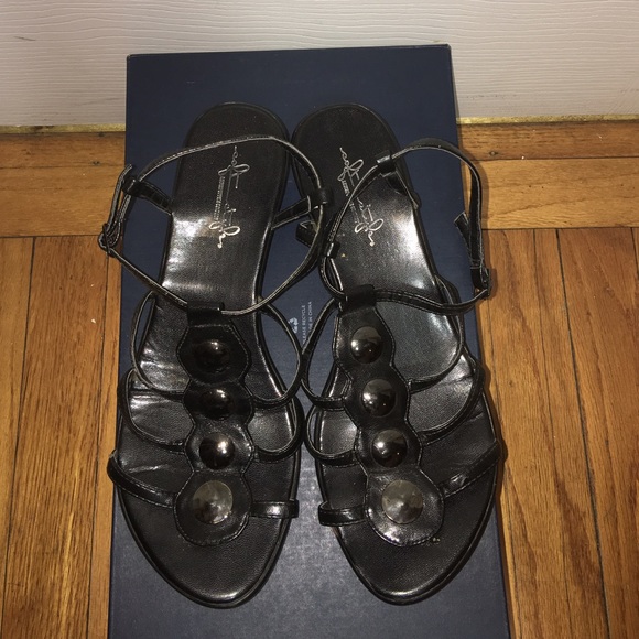 Funky Black Leather Sandals