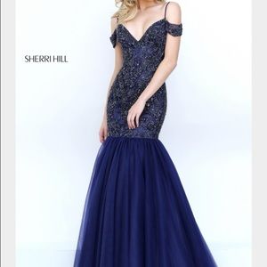 Sherri Hill Cold Shoulder Prom Dress