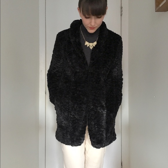 Frenchi Faux Fur black coat