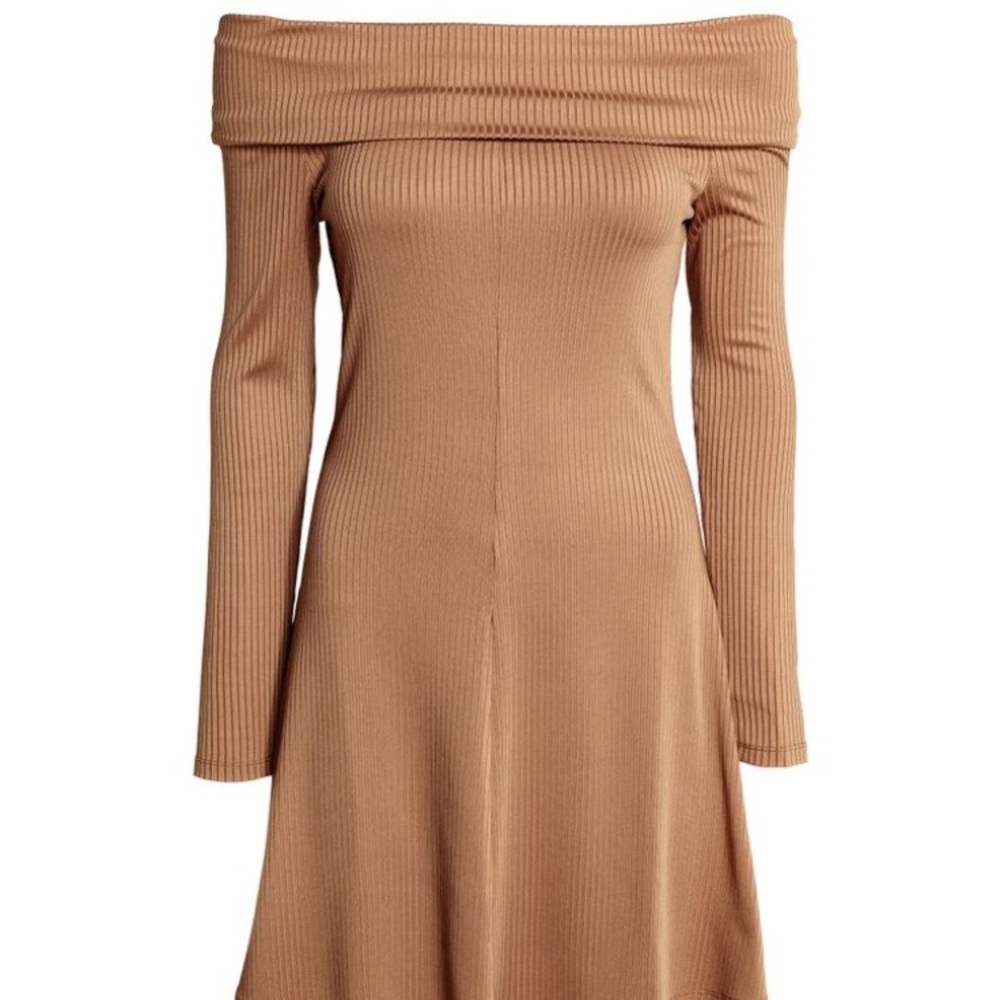 Gold Off the Shoulder Dress