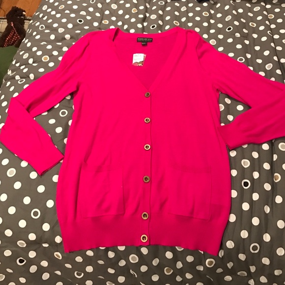 Hot pink cardigan