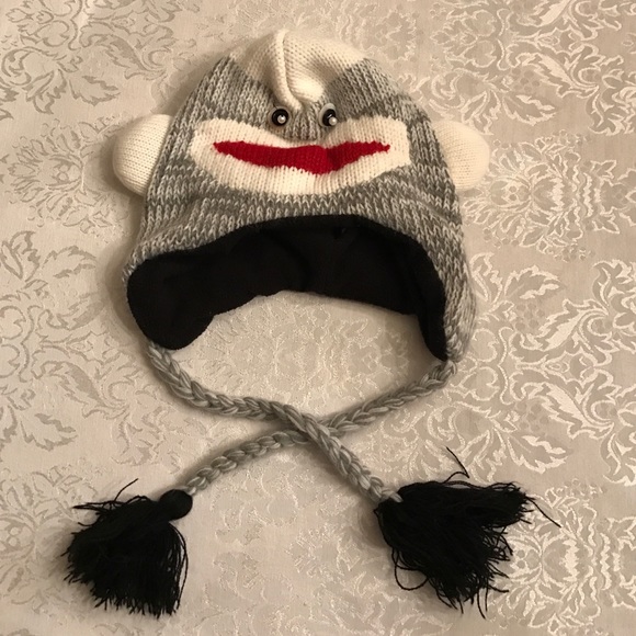 Youth sock monkey hat