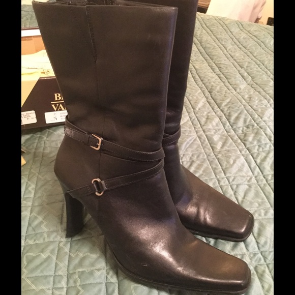 Bruno Valenti Black Leather Boot. Sz 9