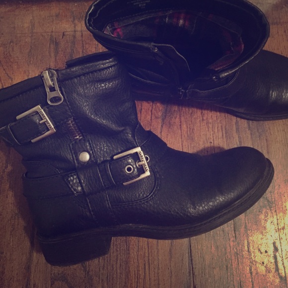 G by Guess Black Leather Boots