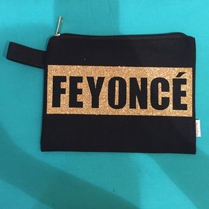 Black canvas make up travel bag