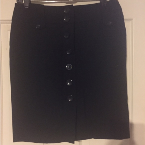 Black button down skirt with split in the front