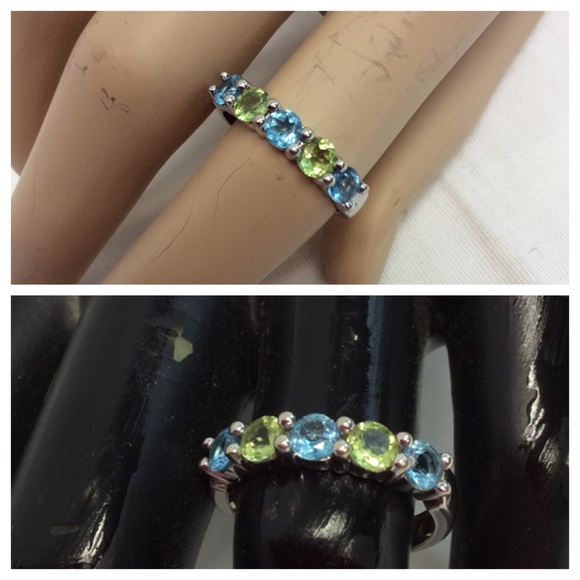 GORGEOUS PERIDOT & BLUE SAPPHIRES - Picture 4 of 4