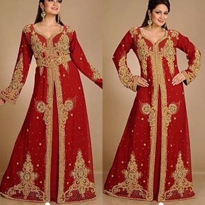 Beaded red abaya