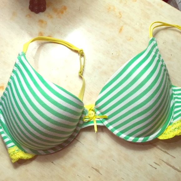 Green and White 34B Bra