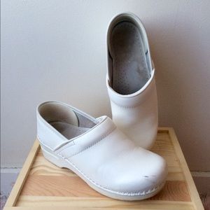 Dansko white clogs