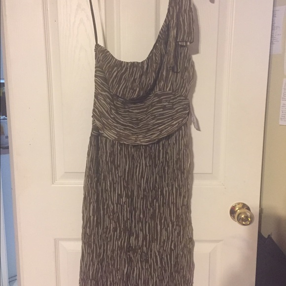 One shoulder silk dress