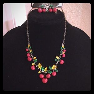 Cherry statement necklace