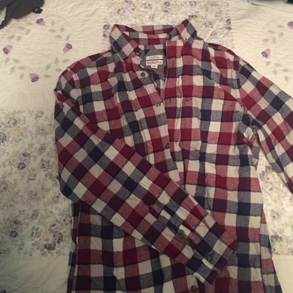 Plaid flannel button down shirt