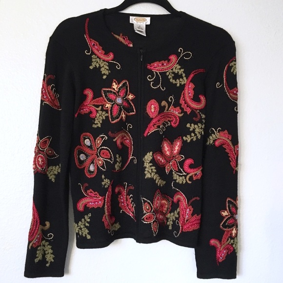 TALBOTS Embroidered Cardigan