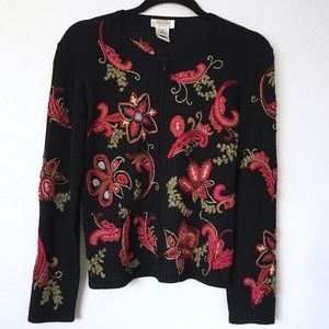TALBOTS Embroidered Cardigan
