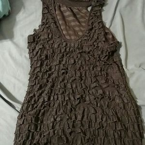 FINAL PRICE DROP! Small Brown Ruffle Tank Top