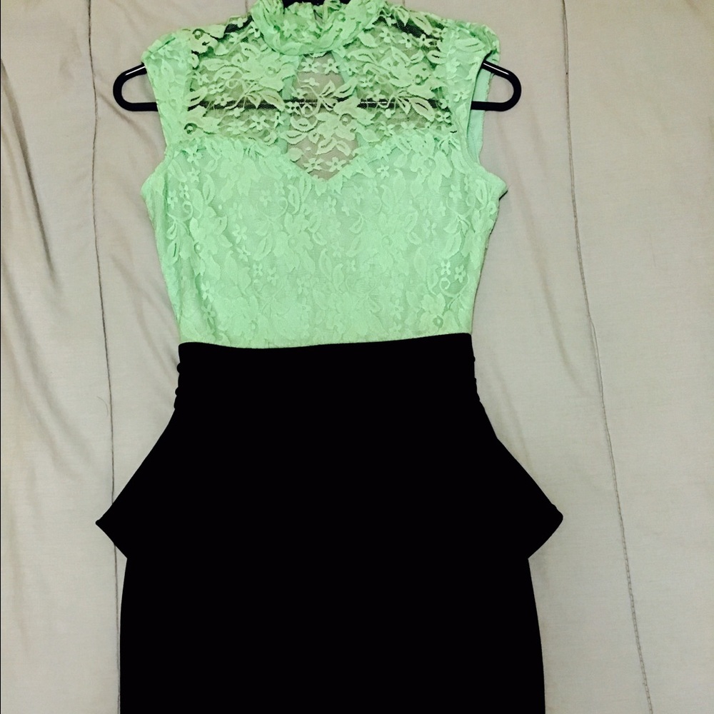 Open back Peplum lace dress. - size small