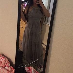 Long gray prom dress