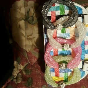 Mesh,beaded magnetic closing with rhinestones 4 ea
