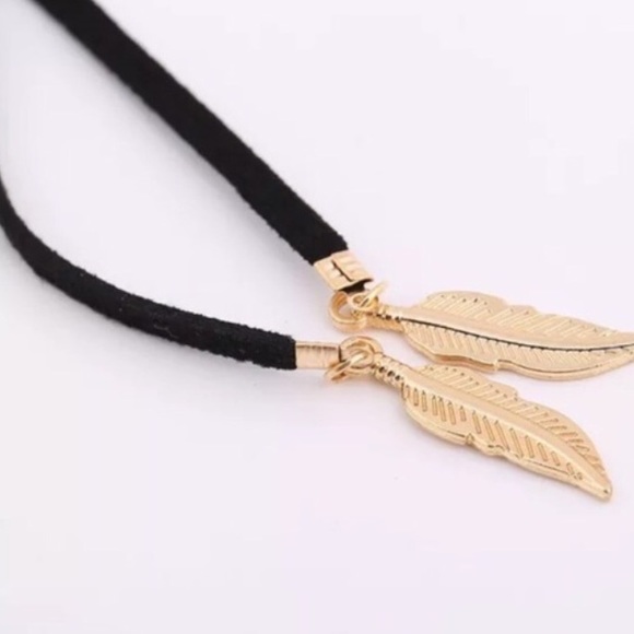 ❗️SALE❗️ BOHEMIAN CHOKER WITH GOLD LEAF - Picture 3 of 4