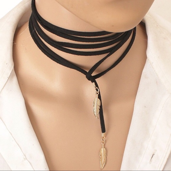 ❗️SALE❗️ BOHEMIAN CHOKER WITH GOLD LEAF - Picture 2 of 4